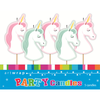 Unicorn Party Pick Candles 5PK