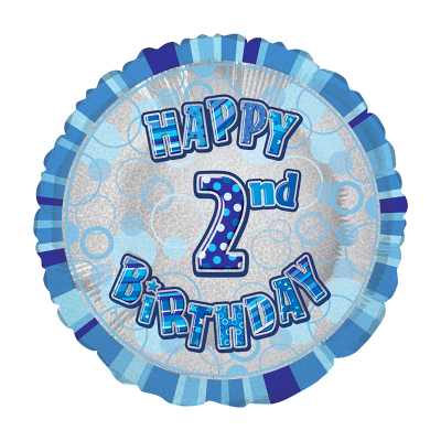 45cm Glitz Blue Foil Balloon 2