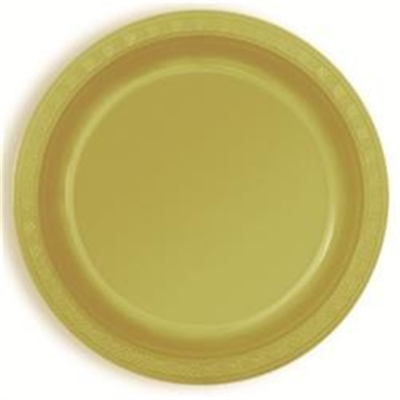 Plastic Around Plates 25cm Gold 6PK