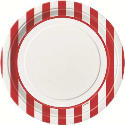 Stripes Red 23cm Plate 8PK