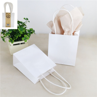 Small White Kraft Bag 4PK