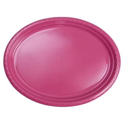 Five Star Oval Large Plate 32.9cm x 24.5cm Magenta 25PK