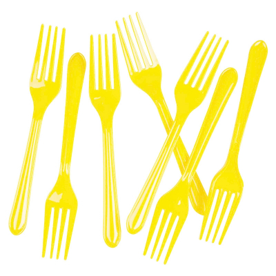 Five Star Dessert Fork Canary Yellow 20PK