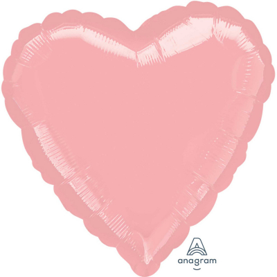 81cm Heart Foil Balloon Pastel Pink Inflated with Helium