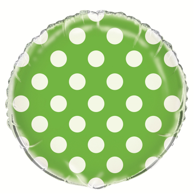 Polka Dots Lime Green Foil Balloon