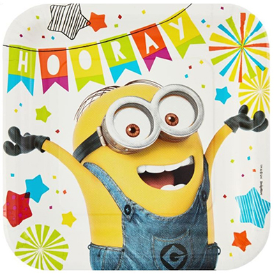 Despicable Me 23cm Square Plates 8PK