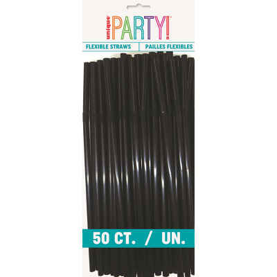 Flexi Straws Black 50PK