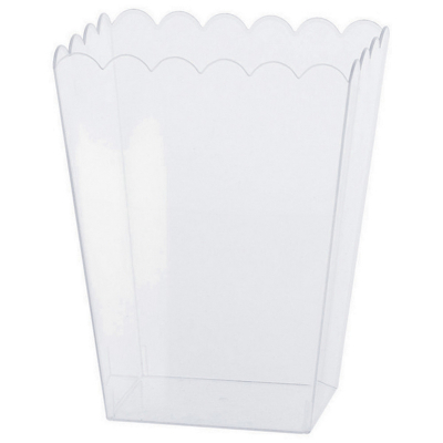 Scalloped Container Plastic Clear Medium