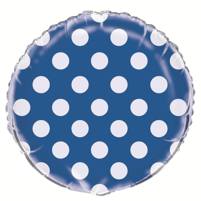 Polka Dots Royal Blue Foil Balloon