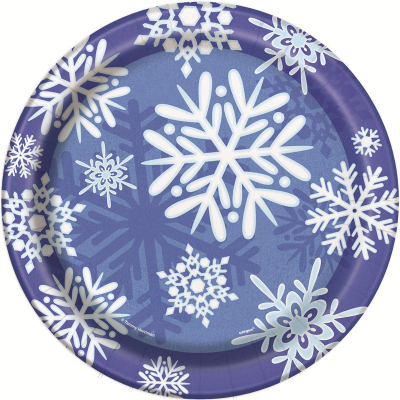 Snowflake 23cm Paper Plates 8PK