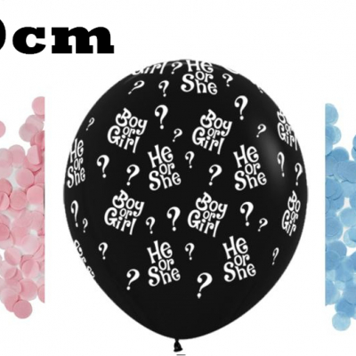 90cm Confetti Gander Reveal Printed Balloon with Helium & Weight