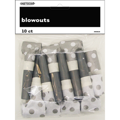 Polka Dots Blowouts Silver 10PK