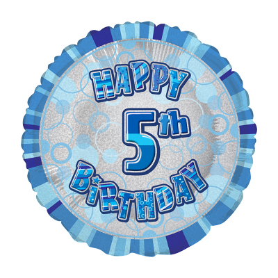 45cm Glitz Blue Foil Balloon 5