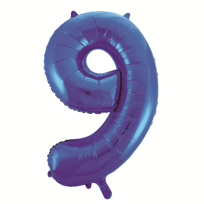 86cm 34 Inch Gaint Numeral Foil Balloon Royal Blue 9