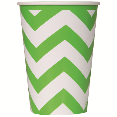 Chevron Cups 355ml Lime Green 6PK