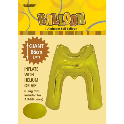 86cm 34 Inch Gaint Alphabet Foil Balloon Gold M