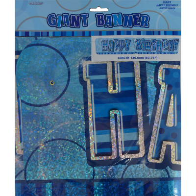 Glitz Birthday Blue Giant Banner