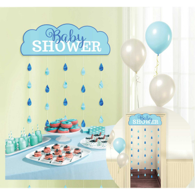 Baby Shower Blue Door Curtain