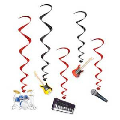 Band Instruments Hanging Decoration Whirls 5PK