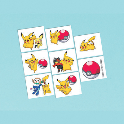 Pokemon Core Tattoo Favors 8PK