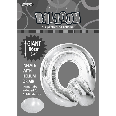 86cm 34 Inch Gaint Alphabet Foil Balloon Silver Q