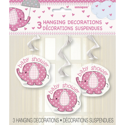 Umbrellaphants Pink Swirl Decoration 3PK