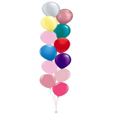 Plain Colour Helium Balloon Bouquests 12 Balloons