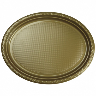 Five Star Oval Large Plate 32.9cm x 24.5cm Metallic Gold 20PK