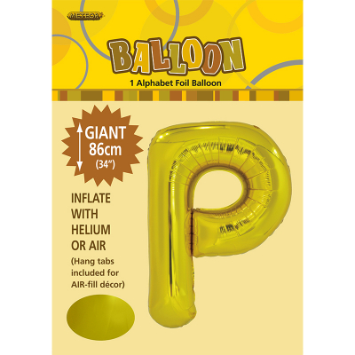 86cm 34 Inch Gaint Alphabet Foil Balloon Gold P