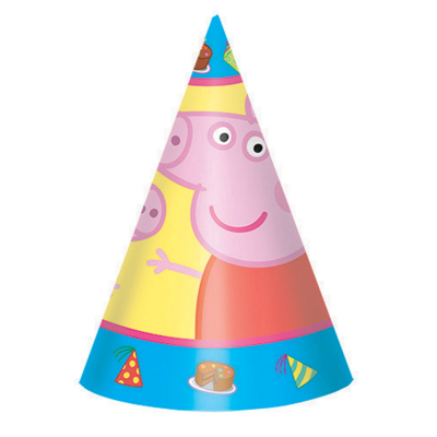 Peppa Pig Cone Hats 8PK