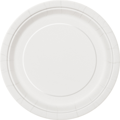 Paper Around Plates 18cm - White 8PK