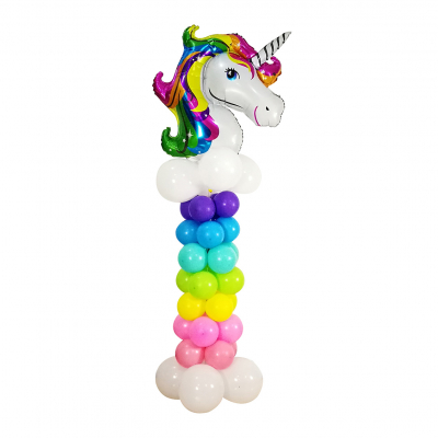 Balloon Column with Large Animal Head Foil Balloon