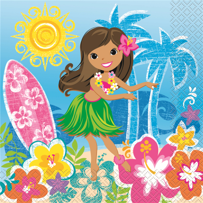 Hula Beach Party Lunch Napkin 16PK