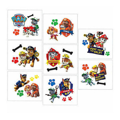 Paw Patrol Tattoo Favors 16PK