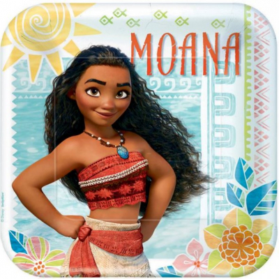 Moana 23cm Square Plates 8PK