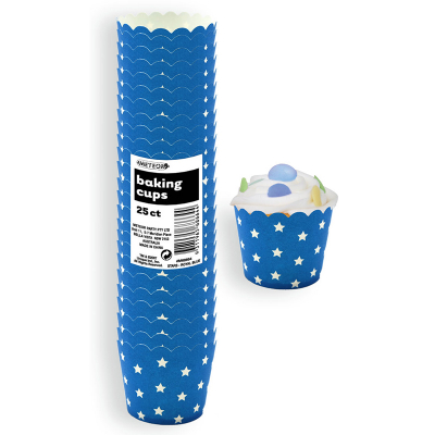 Stars Baking Cups Royal Blue 25PK