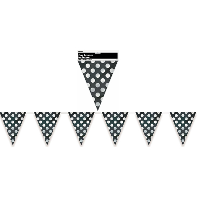 Polka Dots Flag Banner Midnight Black 12PK