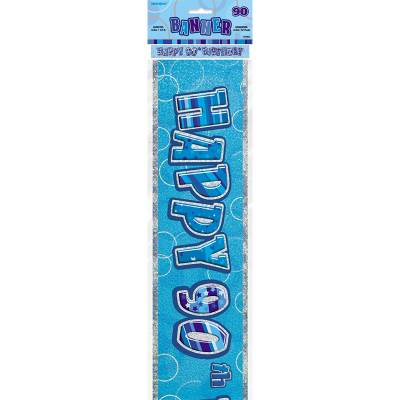 Glitz Birthday Blue Foil Banner 90th