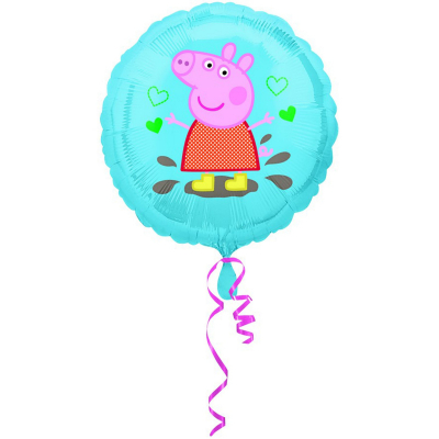 45cm Standard Peppa Pig Golden Boots Foil Balloon Inflated with Helium