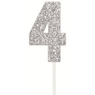 Silver Glitter Cake Topper 4