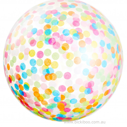 Plain Colour & Confetti Helium Balloon ( Loose )