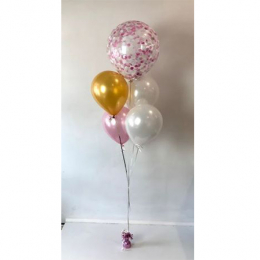 Plain Colour & Confetti Helium Balloon Bouquest